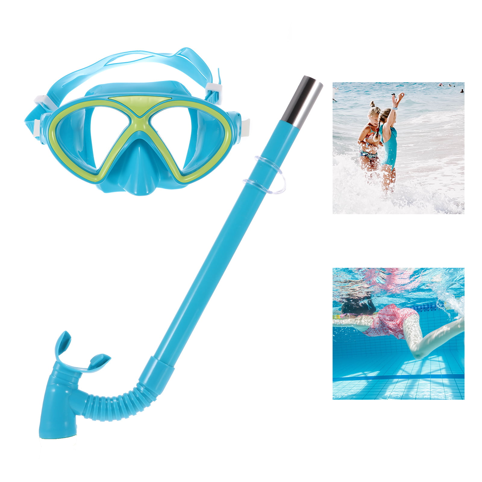 PVC Swimming Scuba Dive Diving Goggles Mask and Snorkel Set 