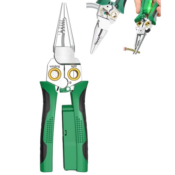 8 In 1 Wire Stripper with Voltage Tester, Multi-function Electric Wire Stripping Tools for Cutting and Pulling Pliers, Electrician Repair Tools(Q)