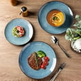 thumbnail image 5 of Ceramic Dinnerware Sets for 4, 12 Pieces Handpainted Plates and Bowls Set, Scratch Resistant Stoneware Dishes Set, Dishwasher & Microwave Safe, Ceylon Blue, 5 of 6
