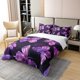 thumbnail image 3 of Mariposa 100% Algodón Funda Nórdica King Size,Purple Butterflies Comforter, 3 of 7