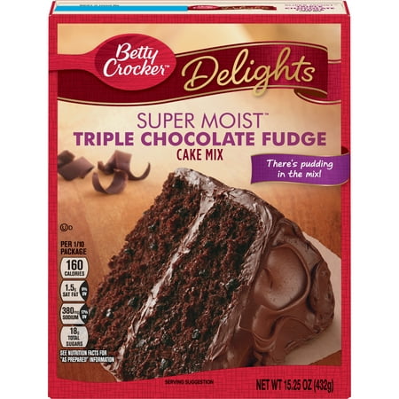 Betty Crocker Super Moist Triple Chocolate Fudge Cake Mix, 15.25