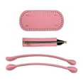 thumbnail image 1 of Bolsa de tejer fondos Proyecto de manualidades de bricolaje con agujeros Correa de hombro ajustable Cuero de PU 3 piezas para mujer Bolsa Mochila Cubo Rosa Salvador parte inferior del bolso de ganchillo, 1 of 9