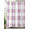 thumbnail image 2 of Shower Curtain Pink White Plaid Shower Curtains for Bathroom, Waterproof Polyester Shower Curtain Set with Hooks, Standard Size 72" x 72" Simple Style, 2 of 6