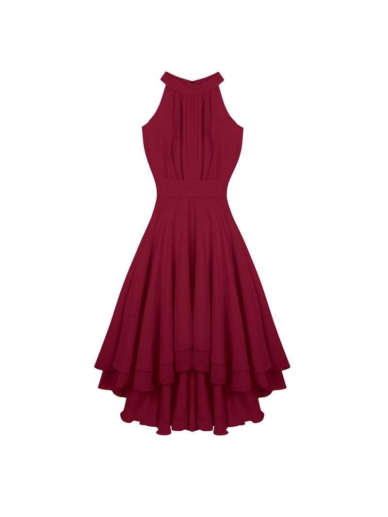 YiZYiF Womens Halter Neck High Low Bridesmaid Dress Chiffon Cocktail Party Flare Dress Wine Red 12 - Walmart.com YiZYiF Womens Halter Neck High Low Bridesmaid Dress Chiffon Cocktail Party Flare Dress Wine Red 12 - Walmart.com