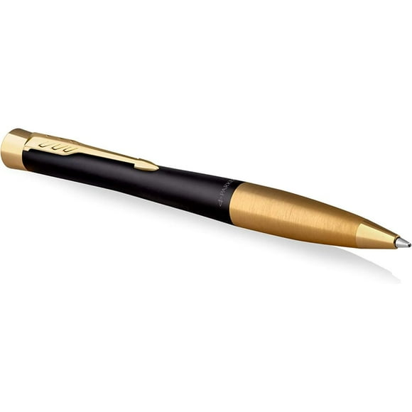 Bolígrafo PARKER Urban Twist Negro apagado con adorno dorado Punta mediana con repuesto de tinta azul Unisex