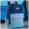 thumbnail image 6 of 17 Inch Two Tone Color Multipocket Backpack with Pop Color Trim Accents and Zippers for Travel & Commuting in Navy & Light Blue, 6 of 10