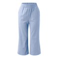 thumbnail image 2 of Womens Wide Leg Pants Yoga Capris Culottes With Pockets Tummy Loose Pants For Workout, 2 of 4