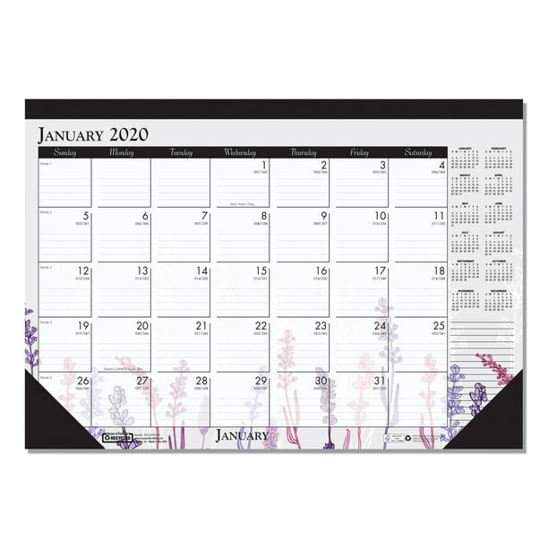 House of Doolittle 100% Recycled Contempo Desk Pad Calendar, 18 1/2 x