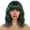 Dark Green, variant on Short Bob Wigs with Bangs for Women Loose Wavy Wig Curly Wavy Shoulder Length Bob Synthetic Cosplay Wig for Girl Colorful Costume Wigs-Auburn