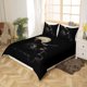 thumbnail image 2 of Ropa de cama para niñas niños lindo gato negro patrón colcha 3 piezas animal negro, 2 of 4