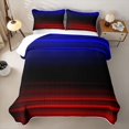 thumbnail image 2 of Erosebridal Gradient Streak Twin Quilt Set for Boys Men, Glow Blue Red Stripes Print Twin Coverlet Set, 2pcs, 2 of 7