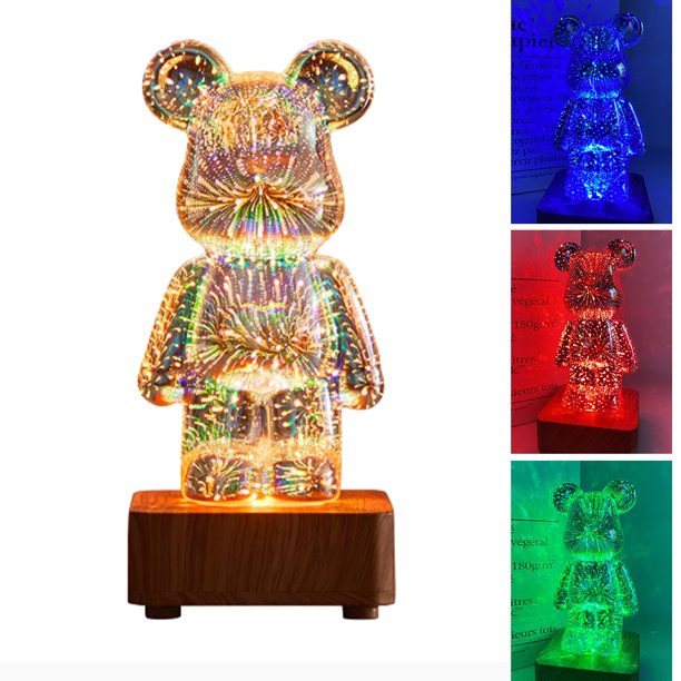 16 Colores 3D Fuegos Artificiales Oso 1000 MA Colorido Oso RGB Mejor Regalo