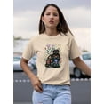 thumbnail image 2 of Folksy Felines B T-Shirt Women -Annie Warren Designs, Female Large, 2 of 4