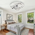 thumbnail image 5 of 24Inch Silver Indoor Reversible Ceiling Fan with Dimmable LED Light, 6-Speed DIY Shade with Remote and APP Control, 5 of 13