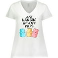 thumbnail image 3 of Inktastic Easter Just Hangin' with My Peeps Women's Plus Size V-Neck T-Shirt, 3 of 5