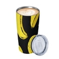 thumbnail image 2 of COMIO  Cartoon Bananas Black Stainless Steel Vacuum Insulated Tumbler for Women Men Reusable Water Bottle with Leak-proof Straw Reusable Cup for Water Iced Tea Coffee Office School, 2 of 7