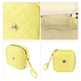 thumbnail image 3 of 1 Pc Women Floral Makeup Bag for Vacation Camping Business Travel Bathing Yellow PU Leather, 3 of 4