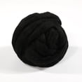 thumbnail image 1 of Namzi Hilo de lana cardada de 100 g, fibra de lana cardada, suministros para fieltro de lana, hilo grueso, lana cardada para hilar para fieltro con aguja, hilado a mano DIY, negro, 1 of 4