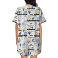 thumbnail image 6 of Fotbe Lion Hippo Elephant On The Car Print Pajama Set for Women 2 Piece Loungewear Short Sleeve Tops and Shorts Set Soft Sleepwear-X-Large, 6 of 7