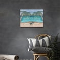 thumbnail image 2 of Beach Wall Art Motivational Sea Turtles Wall Decor Inspirational Inhale Exhale Quotes Canvas Prints Blue Sea Palm Trees Pictures Modern Home Framed Artwork for Living Room Bedroom Bathroom 16"x12", 2 of 6