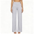 thumbnail image 4 of Yifymode Women High Waist Straight Leg Pants Casual Wide Leg Trousers with Pockets for Work,Light Gray XL, 4 of 4