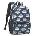 thumbnail image 2 of Sleeping Cat and Cloud Blue Pattern 17" Waterproof Oxford School Backpacks for Teens, S-Shape Padded Straps, for School, Travel, Hiking, Camping, 2 of 5
