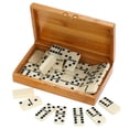 thumbnail image 4 of Double Six Dominos Ensemble de Jeu de Voyage Récréatif Jouet Points Noirs Dominos, 4 of 7