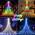 thumbnail image 4 of 16.5 FT 245 LED Outdoor Smart Star Waterfall Lights App Control Color Changing Patriotic String Lights 74 Modes DIY Music Sync Timer Waterproof Fairy Lights for Independence Day 4th of July, 4 of 9