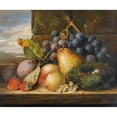 thumbnail image 3 of Edward Ladell 23x20 Black Modern Framed Museum Art Print Titled - Still Life with a Bird's Nest, A Pear, a Peach, Grapes, Strawberries and Plums, 3 of 5