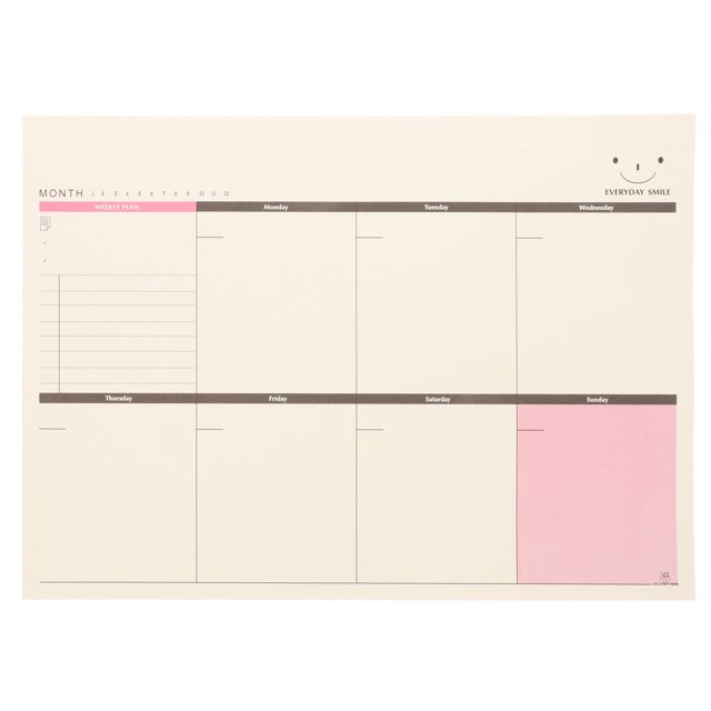 FOMIYES Semanal De Escritorio Beige Para Planificar Y Actividades