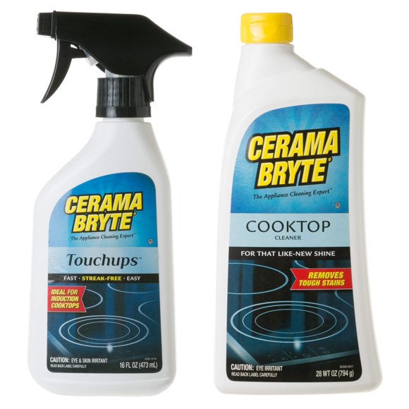 Cerama Bryte Glass-Ceramic Cooktop Cleaning Combo - Cooktop Cleaner (28 oz), with Touchups Spray (16 oz)