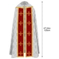 thumbnail image 2 of Medieval Formal Cape, White Decorative Printed Wrap, 47.24inch, 2 of 7