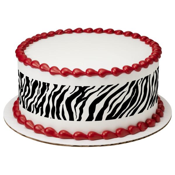 Safari Print Zebra Edible Cake Topper Image Strips