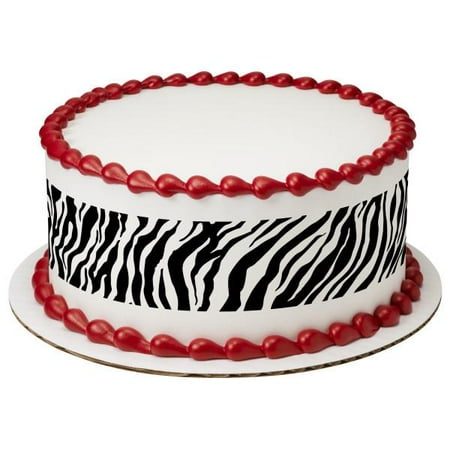 Safari Print Zebra Edible Cake Topper Image Strips Walmart Com
