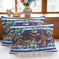 thumbnail image 6 of 2 Pack Outdoor Waterproof Throw Pillow Covers,4th of July Patriotic Flower Eucalyptus Leaf Decorative Patio Pillowcases for Chair Couch Sofa 20x12in, 6 of 9