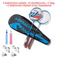 thumbnail image 2 of 1set Professional Badminton Rackets Shuttlecocks Carrying Bag Set Double Badminton Racquet Set Outdoor Speed Sports Accessory He Qiyong unisex, 2 of 2
