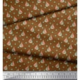 thumbnail image 3 of Soimoi Brown Poly Georgette Fabric Floral & Yacht Nautical Printed Craft Fabric by the Yard 42 Inch Wide, 3 of 3