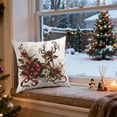 thumbnail image 4 of Under $5 Christmas Throw Pillow Covers Christmas Pillow Cover with Reindeer Print Pillowcase Holiday Decorations for Sofa Couch Livingroom Bed 18x18", 4 of 7