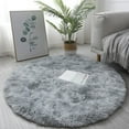 thumbnail image 1 of Gerich 2*2 FT Soft Round Area Rug,Anti-Skid Living Room Bedroom Carpet Fluffy Mat,Light Gray, 1 of 10