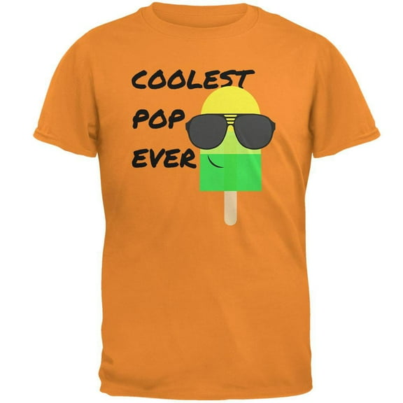 Father's Day Summer Sun Ice Pop Coolest Pop Ever Mens T Shirt Tangerine 2XL