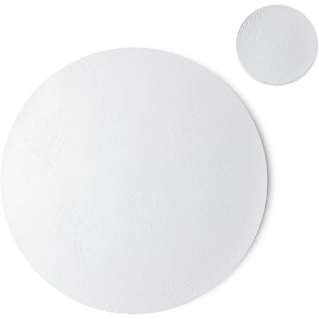Htaiguo Faux Leather Round Placemats And Coasters Coffee Mats Kitchen Table Waterproof Easy To Clean For Dining Canada Htaiguo Faux Leather Round Placemats, Black Round Table Mats And Coasters