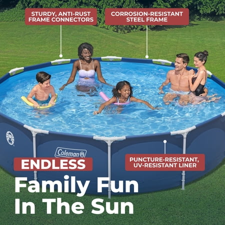 COLEMAN STEEL PRO 12 FT. X 33 IN. ROUND METAL FRAME ABOVE GROUND POOL SET