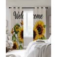 thumbnail image 4 of Sunflower Blackout Curtains for Bedroom Living Room Darkening Curtains 63 Inches Long Summer Botanical Floral Rustic Welcome Window Curtain 2 Panels Set Window Treatment Grommet Drapes 52"x63", 4 of 9