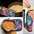 thumbnail image 5 of Yayeee Oven Mitts and Pot Holder Set of 2 Heat Resistant Kitchen Gloves Baking Hot Pad, Colorful Leaves, 5 of 5