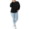 thumbnail image 5 of Terra & Sky Women's Plus Size Fleece Sweatshirt, Available in 1,2, and 3- Packs, Size 0X-4X, 5 of 14