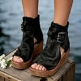thumbnail image 2 of Yuanlong Womens Sandals Elegant Platform Sandals Hollow With Thick Sole Open Toe Ankle Buckle Strap Dressy Sandals, 2 of 6