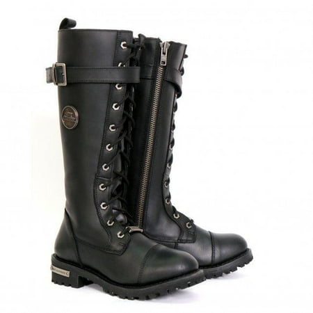 

Hot Leathers BTL1005 Ladies 14-inch Black Knee-High Leather Boots with Side Zipper Entry