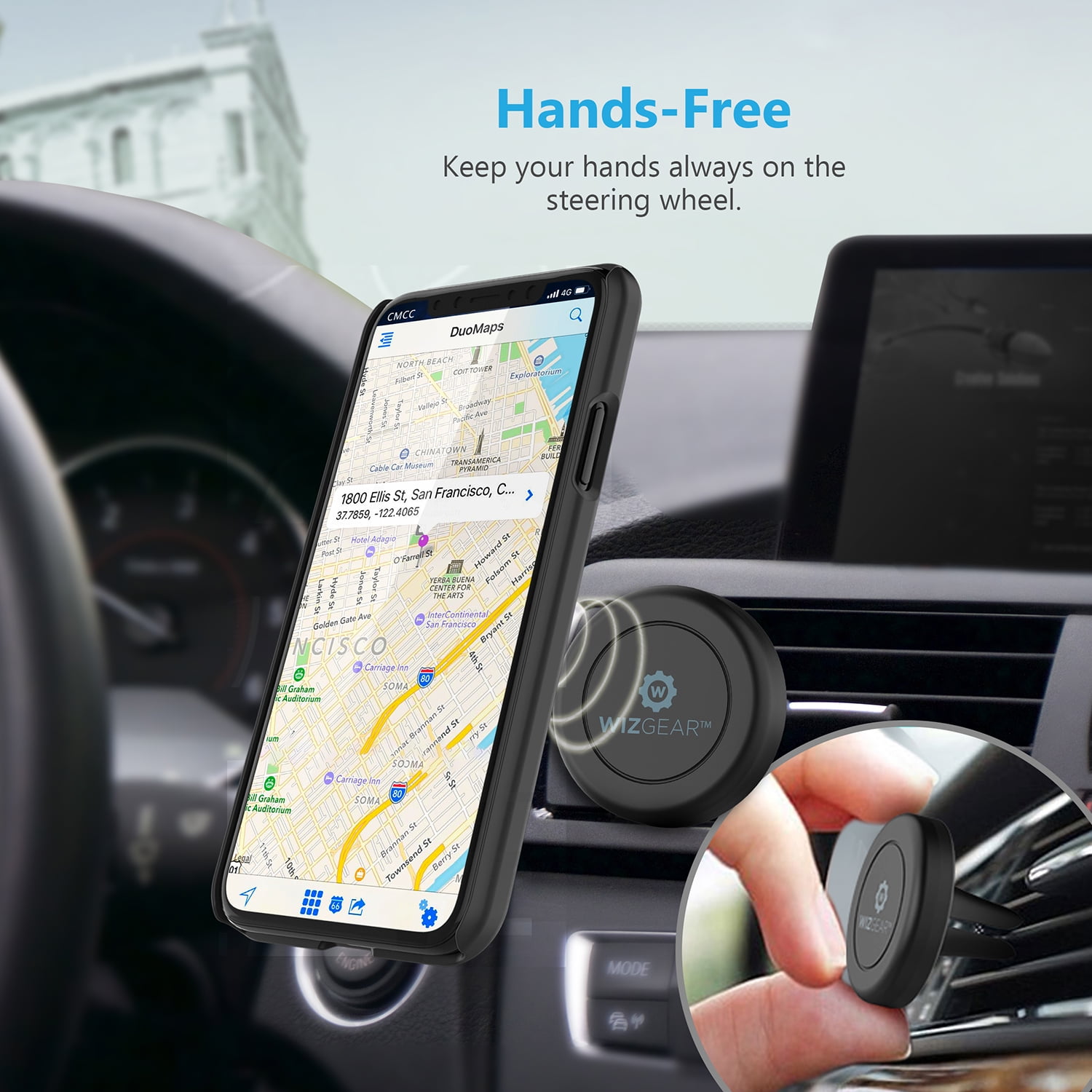 WizGear NEW 2 PACK Universal Air Vent Magnetic Car Mount Holder