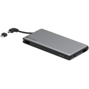mophie Powerstation Plus External Battery with Built-in Cables for Smartphones and Tablets (6,000mAh) - Space Grey