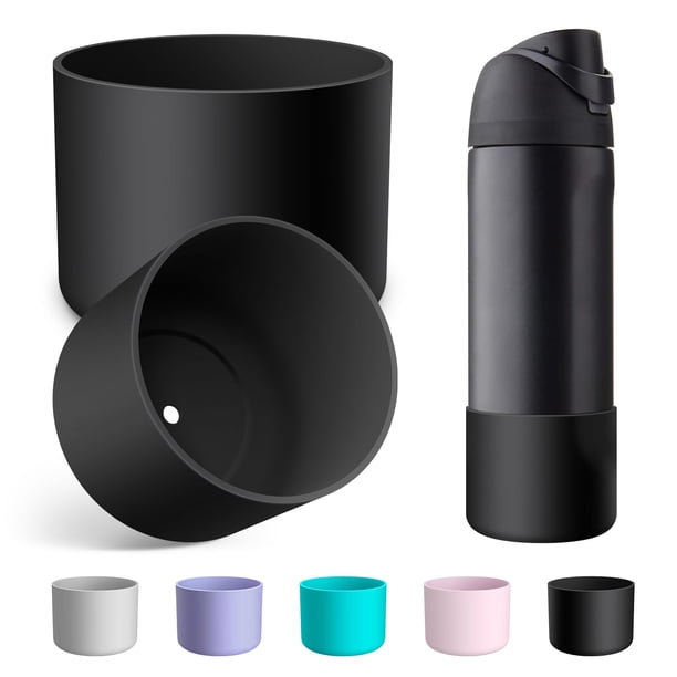 Alwenid 2 fundas de silicona para botella de agua Owala de 24 onzas, funda protectora antideslizante, protector de parachoques inferior para botellas de agua de acero inoxidable FreeSip Twist and Flip